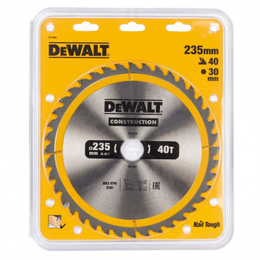 Lame Dewalt pour scie circulaire portative construction 235 x 30mm - 40 dents | DT1955-QZ