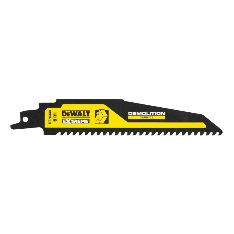 Lame Dewalt Dewalt pour scie sabre carbure 152mm bois avec clous 6TPI 1pk | DT20440-QZ