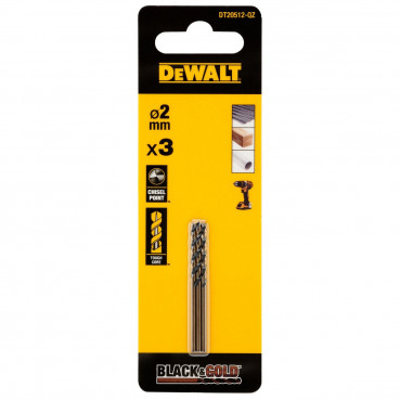 Foret black&gold HSS-G perçage plastique, bois, métal - 2 x 24 x 49mm Dewalt | DT20512-QZ