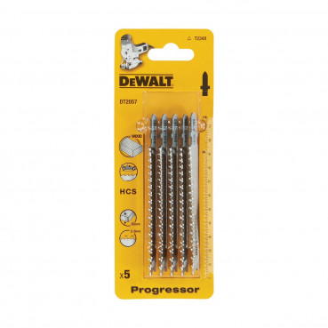 Lame Dewalt pour scie sauteuse denture progressor bois, agglo, mdf profondeur de coupe inférieur 65mm attache en T | DT2057-QZ