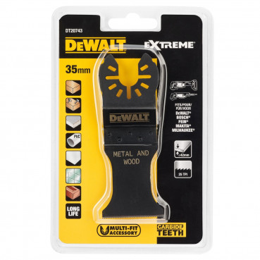 Lame Dewalt carbide 35mm pour découpeur ponceur, outil multifonctions (multi-cutter) | DT20743-QZ