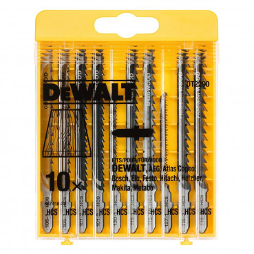 Coffret Dewalt de 10 lames Dewalt de scie sauteuse bois attache en T | DT2290-QZ