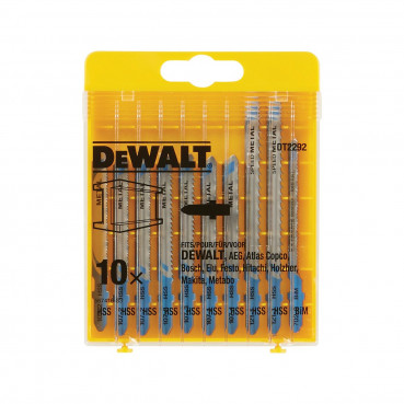 Coffret Dewalt de 10 lames Dewalt de scie sauteuse métal attache en T | DT2292-QZ