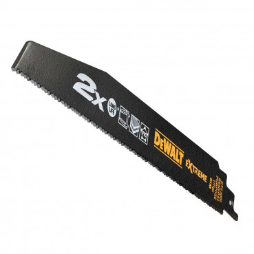 Lame Dewalt pour scie sabre BIM 2 x long life pour la coupe du bois et métal 228mm | DT2308L-QZ