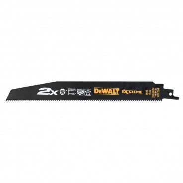 Lame Dewalt pour scie sabre BIM 2 x long life pour la coupe du bois et métal 228mm | DT2308L-QZ