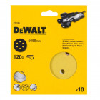 Image du produit : Disque abrasif velcro pour ponceuse excentrique Grain 120 - 6 trous diamètre 150mm Dewalt | DT3125-QZ