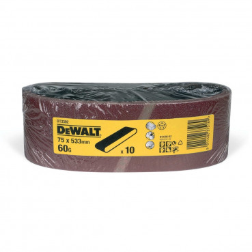 Papier à ponçer - abrasif pour ponceuse à bande - multi-usages pour bois, peinture, métal Grain 60 - 75 x 533mm Dewalt | DT3302-QZ