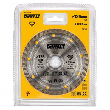 Disque diamant turbo pour matériaux de construction/béton 125 x 22.2mm Dewalt | DT3712-QZ