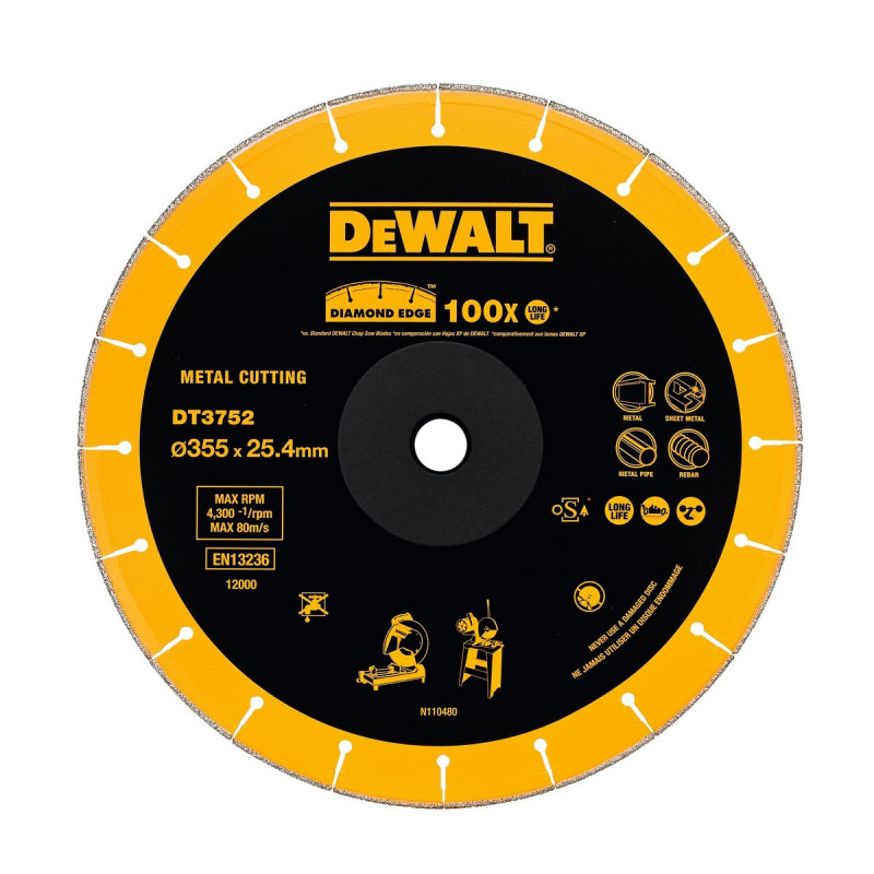 Disque diamant à tronçonner le métal extrême pour tronçonneuse DW875/871 Dewalt | DT3752-QZ