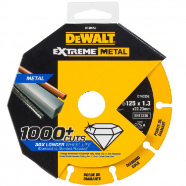 Disque diamant extrême métal 125 x 22.23 x 1.3mm Dewalt | DT40252-QZ