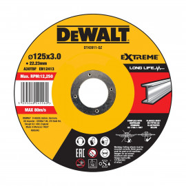 Disque à tronçonner le métal 125 x 22.2mm - épaisseur 2.8mm - moyeu déporté - diamètre 125mm Dewalt | DT43911-QZ