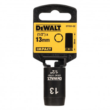 Douilles Impact à chocs diamètre 13mm 1/2" Dewalt | DT7531-QZ