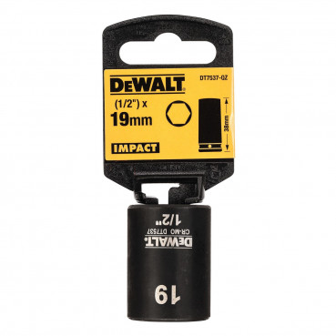 Douilles Impact à chocs diamètre 19mm 1/2" Dewalt | DT7537-QZ