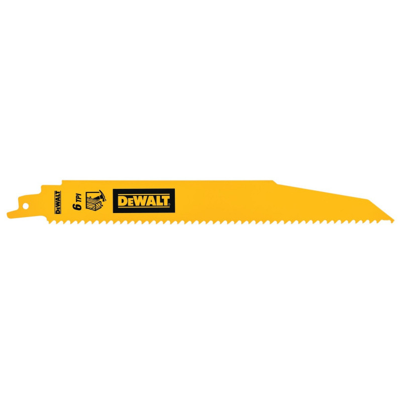 Lame Dewalt 228mm - 6TPI pour scie sabre BIM pour la coupe du bois épais | DT90381-QZ