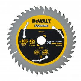 Lame Dewalt pour scie circulaire plongeante - XR - sans fil - runtime - 165 x 20mm 42 dents | DT99561-QZ