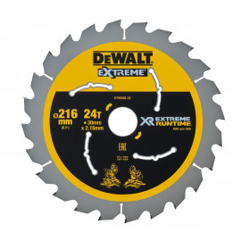 Lame Dewalt pour scie circulaire stationnaire - XR - sans fil - runtime - 216 x 30mm - 24 dents | DT99568-QZ