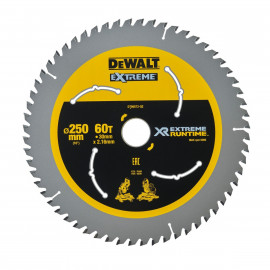 Lame Dewalt pour scie circulaire stationnaire - XR - sans fil - runtime - 250 x 30mm - 60 dents | DT99573-QZ