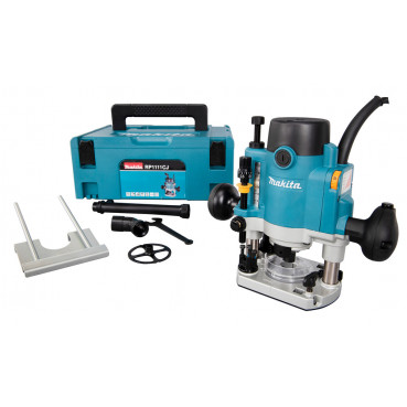 Défonceuse Makita 1 100 Watts - 6 / 6,35 / 8mm - 1100 Watts - capacité de plongée 0 - 57mm - pince diamètre 8mm - poids 3,3kg | RP1111CJ