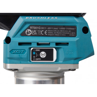 Affleureuse-défonceuse Makita XGT 6 et 8mm - 40 Volts MAX - sans fil Lithium (Li-Ion) - (Produit seul) - poids 2,2kg - capacité de plongée 0 - 40mm - pince diamètre 6 / 8mm | RT001GZ16