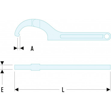 Clé de serrage à ergot modèle articulés - 5mm - longueur 280mm Facom | 125A.80