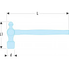 Image du produit : Marteau de mécanicien Facom - tête boule - diamètre 40mm - 128mm | 202H.2