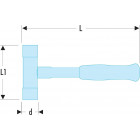 Image du produit : Massette Facom sans rebond monobloc - diamètre 40mm - poids 0.657Kg - longueur 298mm | 216.40