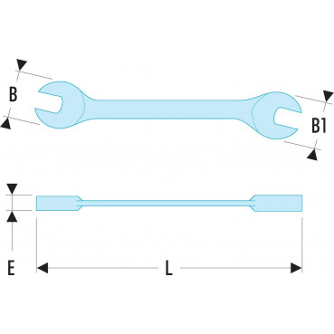 Clé plate 12 x 13mm Facom (fourche) "micro mécanique" tête inclinée 15° - longueur 110mm | 22.12X13