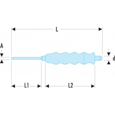 Pointeau gainé - 4mm - longueur 185mm Facom | 255.G4