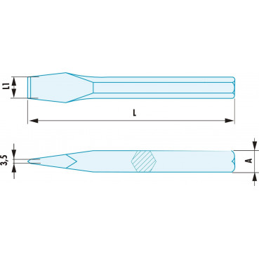 Burin ADF - 17mm - longueur 19mm - longueur 350mm outillage Facom antidéflagrant, antimagnétique | 265.28SR