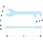 Image du produit : Clé plate 11mm Facom (fourche) "micro mécanique" tête inclinée à 15° et 75° - longueur 100mm | 34.11