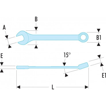 Clé plate mixte 10mm courte - Facom - 12mm - longueur 103mm | 39.10