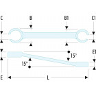 Image du produit : Clé à tuyauter (Facom) inclinées à 15° - 14X17 - longueur 197mm | 42.14X17