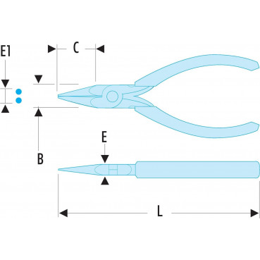 Pince de préhension Micro-Tech à bec court et rigides - longueur 120mm - outillage de précision Facom | 424.MT