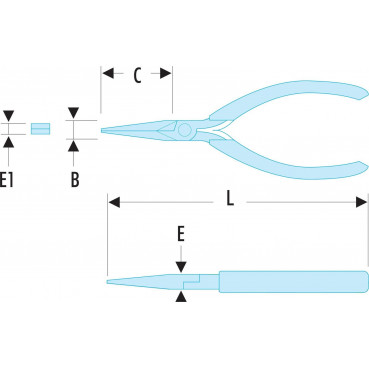 Pince de préhension Micro-Tech à bec effilés - longueur 135mm - outillage de précision Facom | 431.LMT