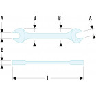 Image du produit : Clé plate 4 x 5mm Facom (fourche) - longueur 90mm | 44.4X5