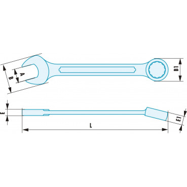 Clé plate mixte 18mm Facom ADF - longueur 215mm outillage Facom antidéflagrant, antimagnétique | 440.18SR