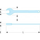 Image du produit : Clé plate 38mm Facom (fourche) simple - longueur 296mm | 45.38