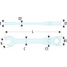 Image du produit : Clé plate mixte 16mm Facom à cliquet articulée - longueur 180mm | 467BF.16