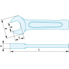 Image du produit : Clé plate 17mm Facom (fourche) à frapper ADF - longueur 125mm outillage Facom antidéflagrant, antimagnétique | 49.17SR