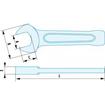 Clé plate 24mm Facom (fourche) à frapper ADF - longueur 150mm outillage Facom antidéflagrant, antimagnétique | 49.24SR