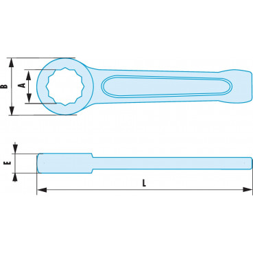 Clé polygonale à frapper ADF - 50mm - longueur 250mm outillage Facom antidéflagrant, antimagnétique | 50.50SR