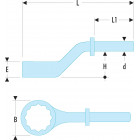 Image du produit : Clé polygonale contrecoudée "gros efforts" - 30mm - diamètre 18.5mm - longueur 200mm Facom | 54A.30