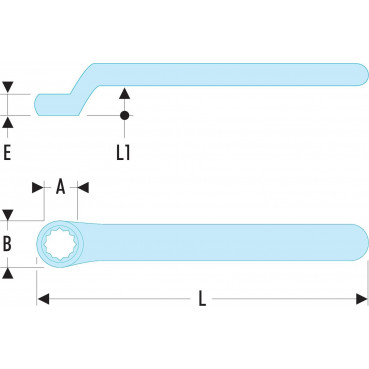 Clé polygonale contrecoudée isolée 1000 Volts série VSE - 19mm - longueur 215mm - outillage électricien Facom | 55.19AVSE