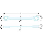 Image du produit : Clé polygonale à cliquet inclinées à 15° - 21 x 23mm - longueur 260mm Facom | 65.21X23