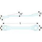 Image du produit : Clé polygonale à cliquet inclinées à 15° Spline - 7/32"x9/32" - longueur 115mm Facom | 65.7X9SPL