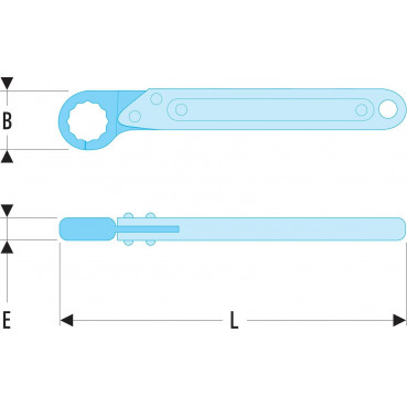 Clé à tuyauter (Facom) droite avec toile - 8mm - longueur 139.5mm | 70A.8