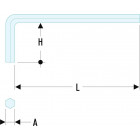 Image du produit : Clé mâle, allen, BTR - longue - 5mm - longueur 115mm Facom | 83H.5