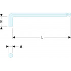 Image du produit : Clé mâle, allen, BTR - longue - à tête sphérique - 5mm - longueur 115mm Facom | 83SH.5