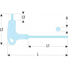 Image du produit : Clé allen Facom - 6 pans en "T" - outil version SLS - 3mm - longueur 132mm | 84TZ.3SLS