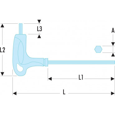 Clé allen Facom - 6 pans en "T" - outil version SLS - 6mm - longueur 240mm | 84TZ.6SLS